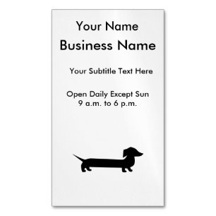 Long Dachshund Funny Drawing Magnetic Business Card