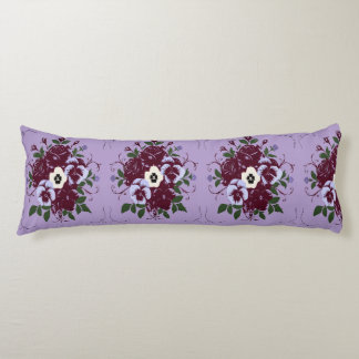 Long Decorative Violet Bouquet Throw Pillow