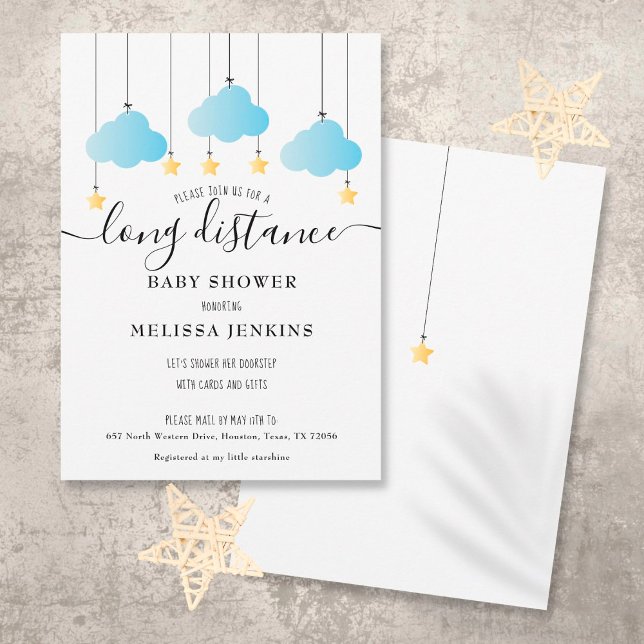 Long Distance Baby Boy Shower | Sprinkle By Mail Invitation (Creator Uploaded)
