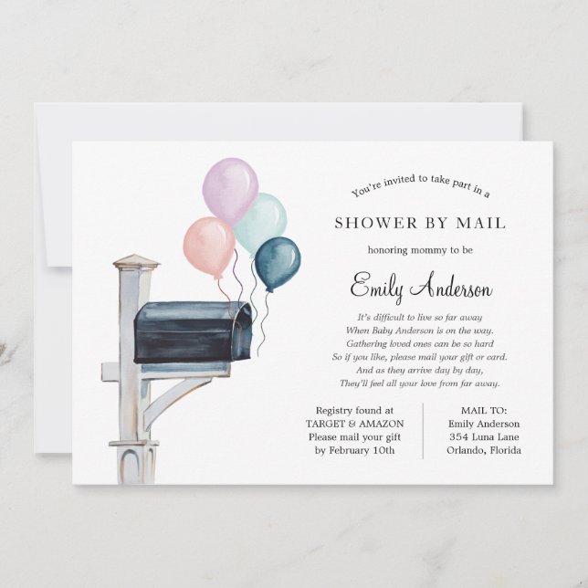 Long Distance Baby Shower by Mail Invitation (Front)