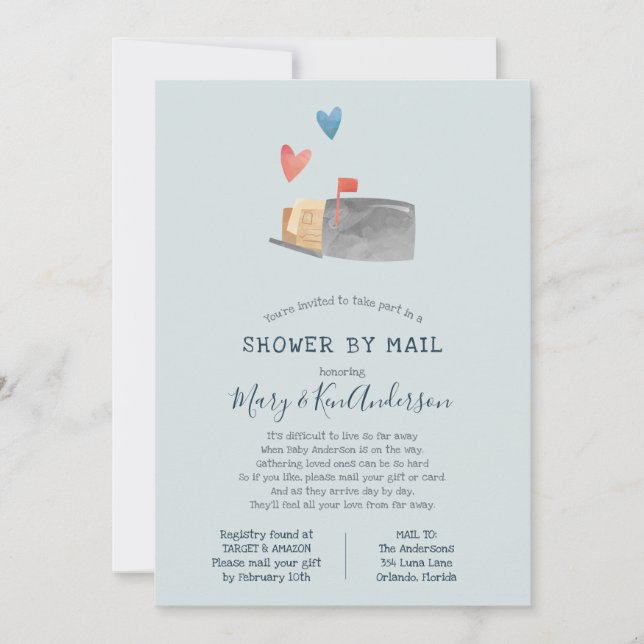 Long Distance Baby Shower by Mail Invitation (Front)
