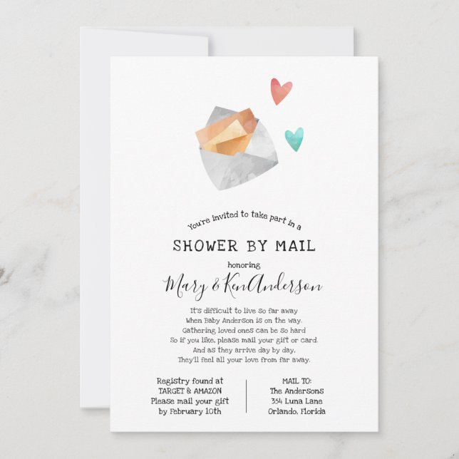 Long Distance Baby Shower by Mail Invitation (Front)