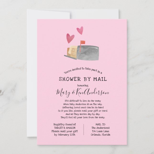 Long Distance Baby Shower by Mail Invitation (Front)