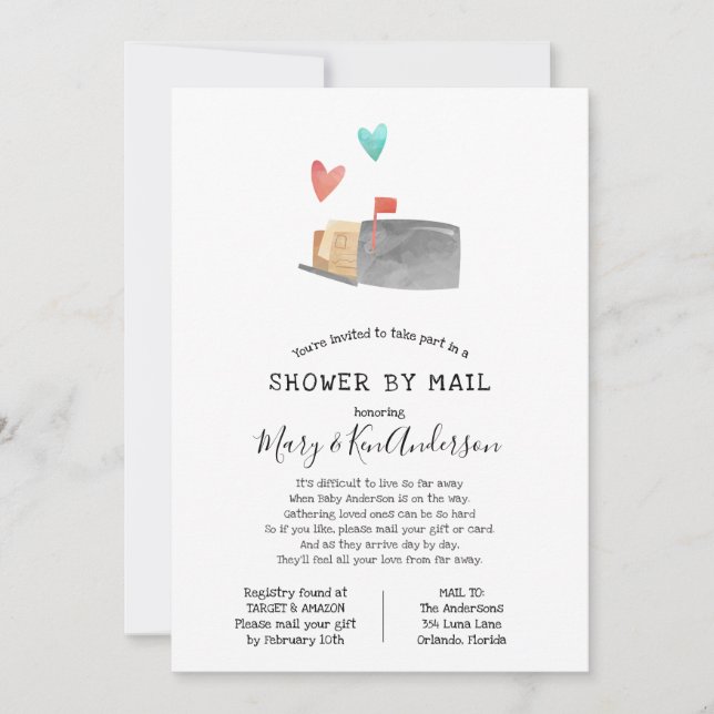 Long Distance Baby Shower by Mail Invitation (Front)