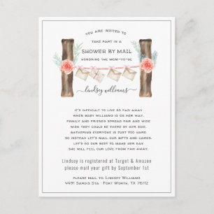 Long Distance Baby Shower by Mail Invitation Postcard