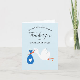 Long Distance Baby Shower by Mail Thank You card