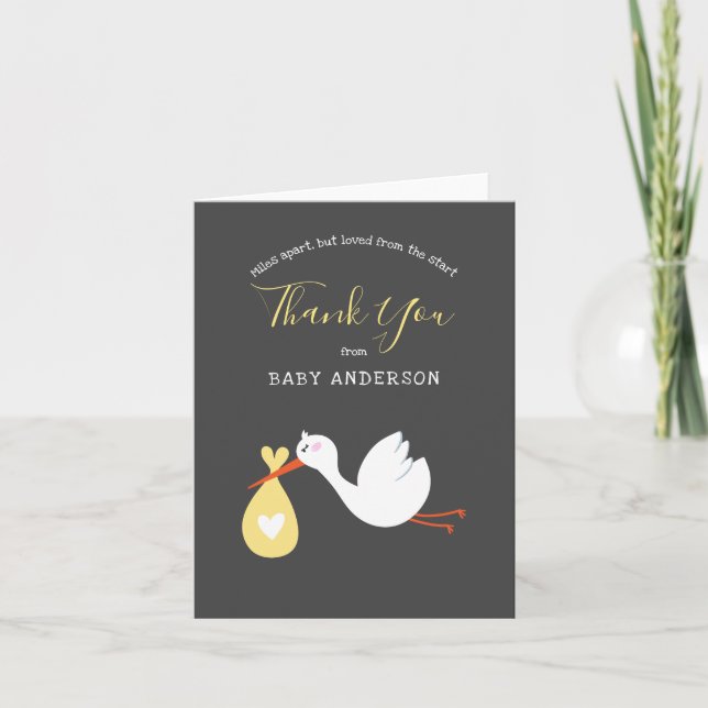 Long Distance Baby Shower by Mail | Thank You card (Front)