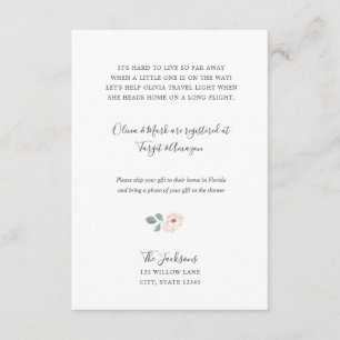 Long distance baby shower insert