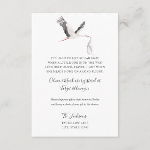 Long distance baby shower insert