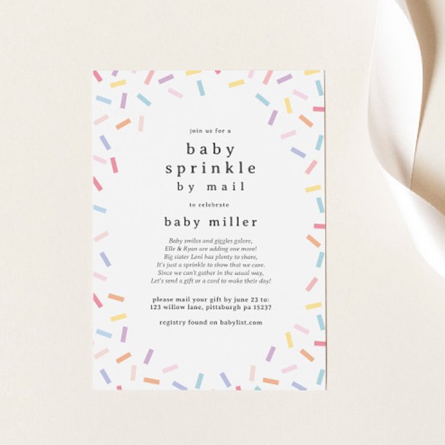 Long Distance Baby Sprinkle By Mail Sprinkles Invitation (Creator Uploaded)