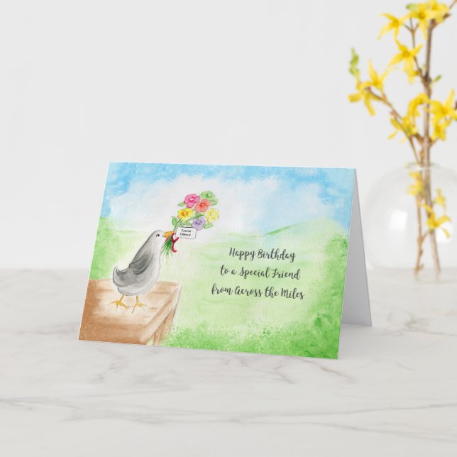 Long Distance Friend Birthday Card (Yellow Flower)