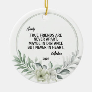 Long Distance Friend Christmas Ornament, Friend Ceramic Tree Decoration