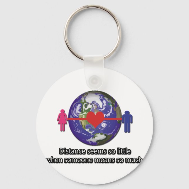 Long Distance Relationship Couple Key Ring (Front)