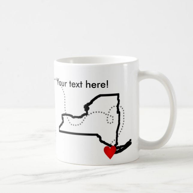 Long Distance Relationship Moving Away Gift. CA-NY Coffee Mug (Right)