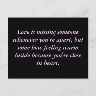 Long Distance Relationship Post Card