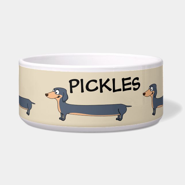 Long Dog - Dachshund Ceramic Pet Bowl (Front)