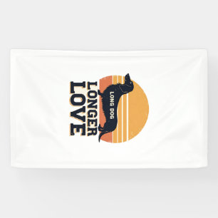Long Dog Longer Love Vintage Dachshund Sunset Grap Banner