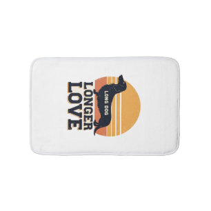Long Dog Longer Love Vintage Dachshund Sunset Grap Bath Mat