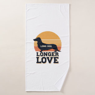 Long Dog Longer Love Vintage Dachshund Sunset Grap Bath Towel