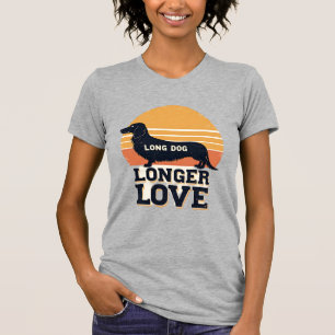 Long Dog Longer Love Vintage Dachshund Sunset Grap T-Shirt