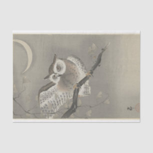 Long-Eared Owl in Ginkgo by Ohara Koson Tissue Paper