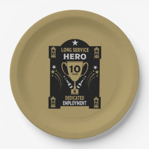 Long Employment Service Recognition Ten years Paper Plate
