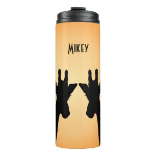 Long Eyelashes Giraffe Custom Text Thermal Tumbler