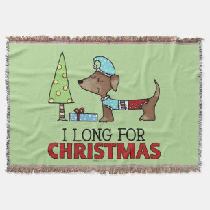 Long for Christmas-Dachshund Throw Blanket