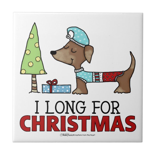Long for Christmas-Dachshund Tile (Front)