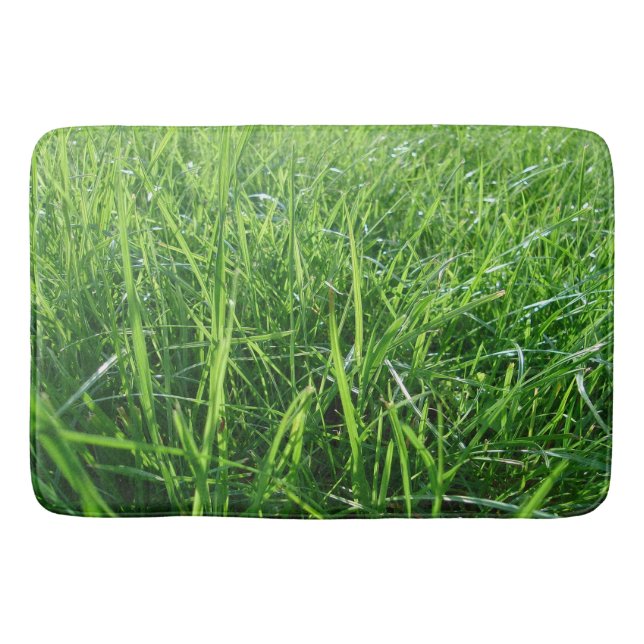 Long Green Grass Bath Mat (Front)