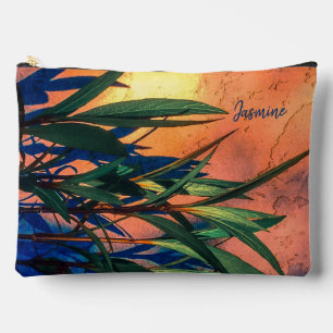 Long Green Leaves, Blue Shadows Print Cut Sew Bag