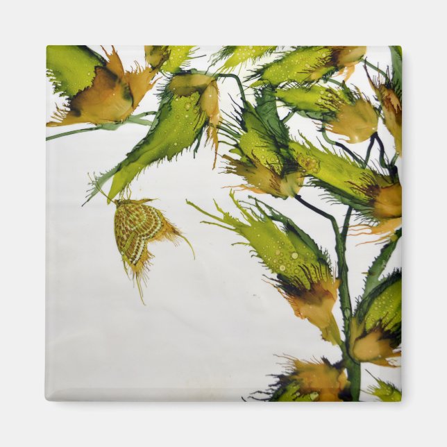 Long Green Pods and Butterfly Magnet (Front)