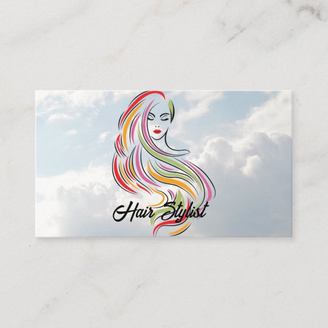 Long Hair Beauty  Business Card (Front)