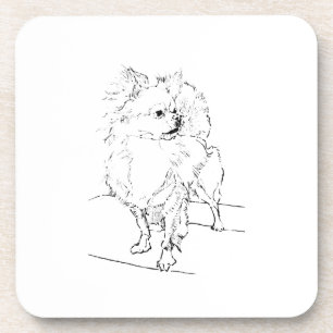 Long Hair Chihuahua - Dog Illustration Minimalist Coaster