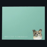 Long Hair Chihuahua Watercolor Portrait Notepad<br><div class="desc">This is a detailed watercolor painting of a face of a long hair chihuahua dog. It has light and dark brown fur and white chest.</div>