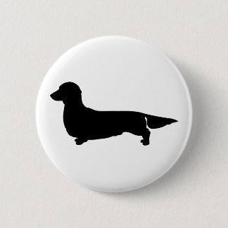 Long Hair Dachshund Button Pin