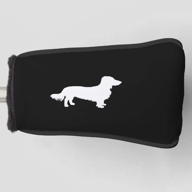 Long hair dachshund dog Dachshund gift silhouette Golf Head Cover (Front)