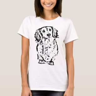 Long Hair Dachshund Lover Gift Doxie Mum Dad Cute T-Shirt
