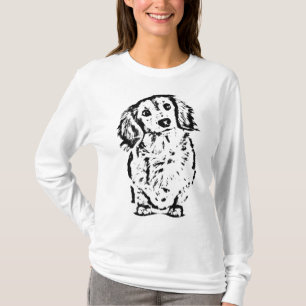 Long Hair Dachshund Lover Gift Doxie Mum Dad Cute T-Shirt