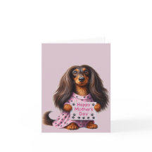 Long Hair Dachshund Mother's Day