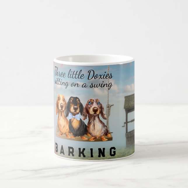 Long Hair Dachshunds Swinging Mug (Center)