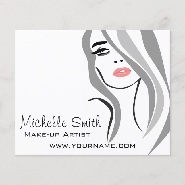 Long Hair hairdresser make up artist  branding Flyer (Front)