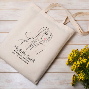 Long Hair hairdresser make up artist  branding Tote Bag