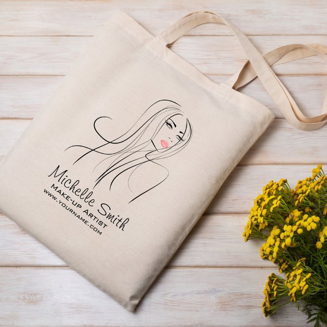 Long Hair hairdresser make up artist  branding Tote Bag (Creator Uploaded)