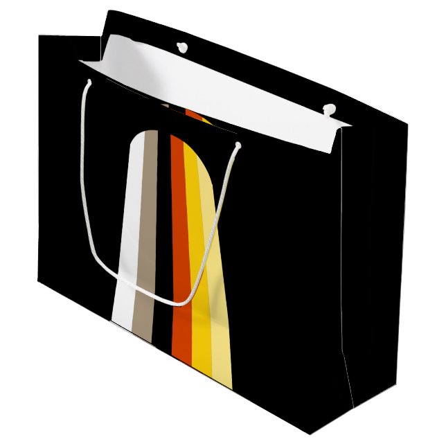 Long Hair Pride Flag Large Gift Bag (Front Angled)
