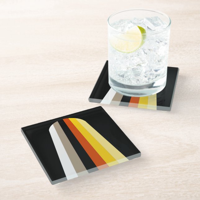 Long Hair Pride Glass Coaster (Angled)