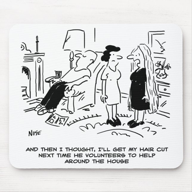 Long Hair Style Due to No Haircut or Hair Styling Mouse Pad (Front)