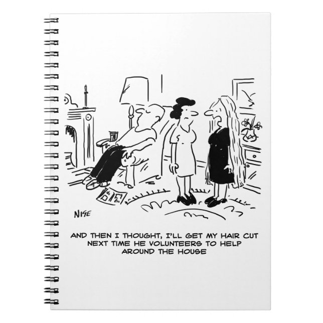 Long Hair Style Due to No Haircut or Hair Styling Notebook (Front)