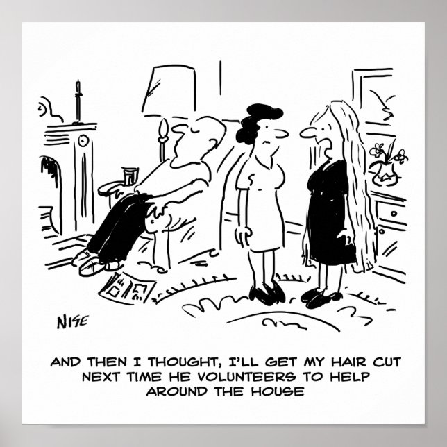 Long Hair Style Due to No Haircut or Hair Styling Poster (Front)