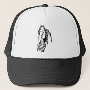 Long Hair Teen Portrait Trucker Hat